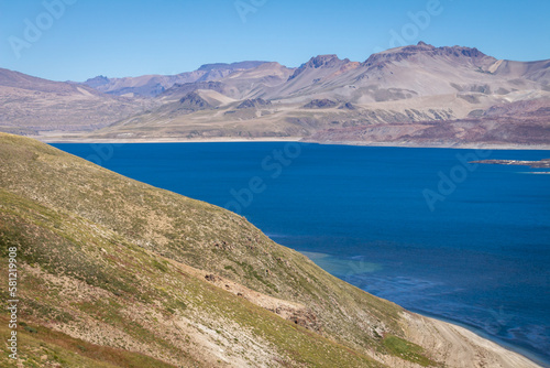 Beautiful lake with transparent waters in Mendoza, Argentina.