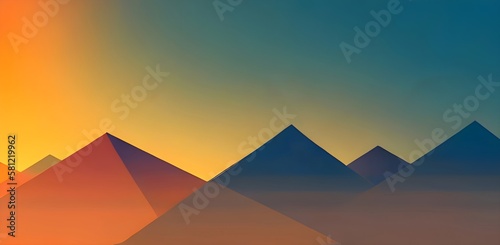 Paisaje de pir  mides al atardecer Generative AI