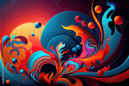 Colorful abstract organic background wallpaper design  Generative AI 