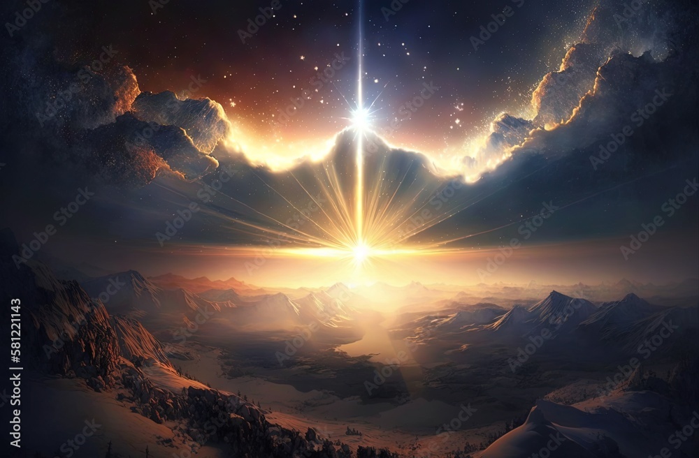 Sparkling Splendor in the Sky: An Enchanting View of Brighter Light Generative AI