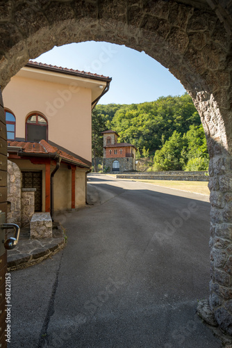 Orthodox Christian Monastery. Serbian Monastery of the Ascension (Manastir Vaznesenje). 12th century monastery located in Ovcar-Kablar gorge, near Ovcar Banja, Serbia, Europe photo