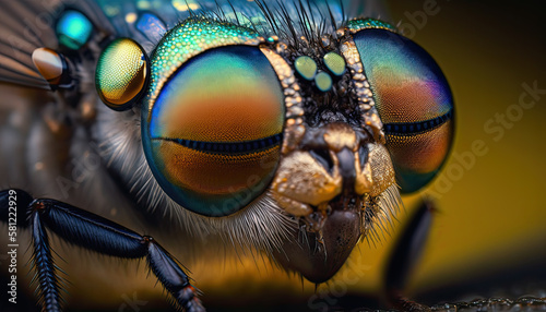Illustration of a iridescent fly.