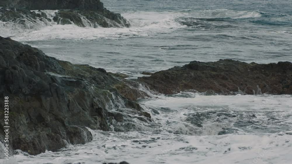 Rocky shore in the ocean. Rocky shore in the ocean.