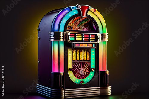 jukebox music player machine with a nostalgic style ,generative AI photo