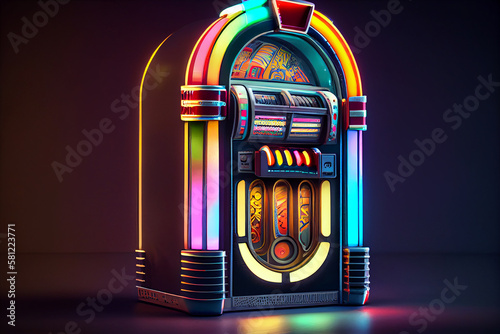 jukebox music player with a nostalgic style ,generative AI photo