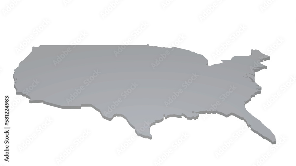 Fototapeta premium USA map 3D perspective view. vector illustration