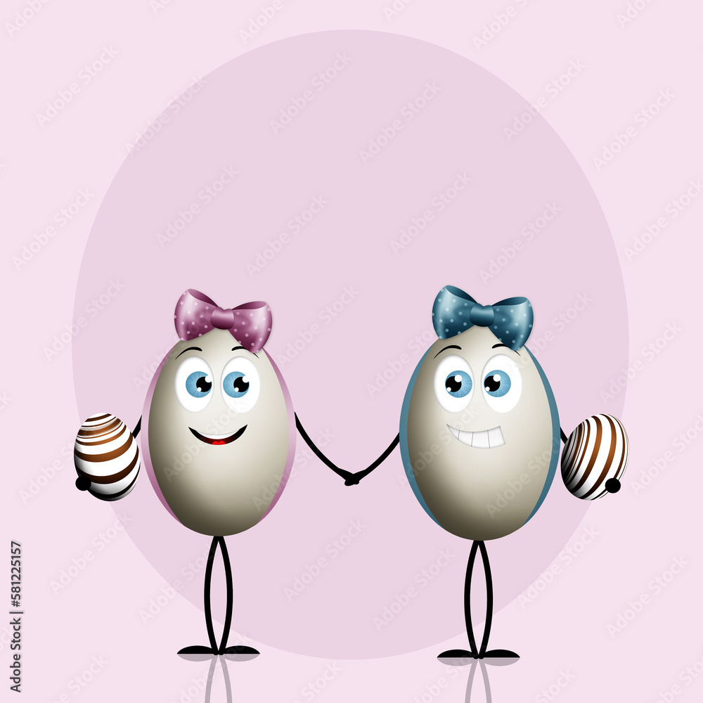 illustration of funny eggs for Happy Easter illustration of funny eggs for Happy Easter