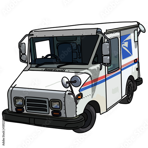 Mail truck illustration
