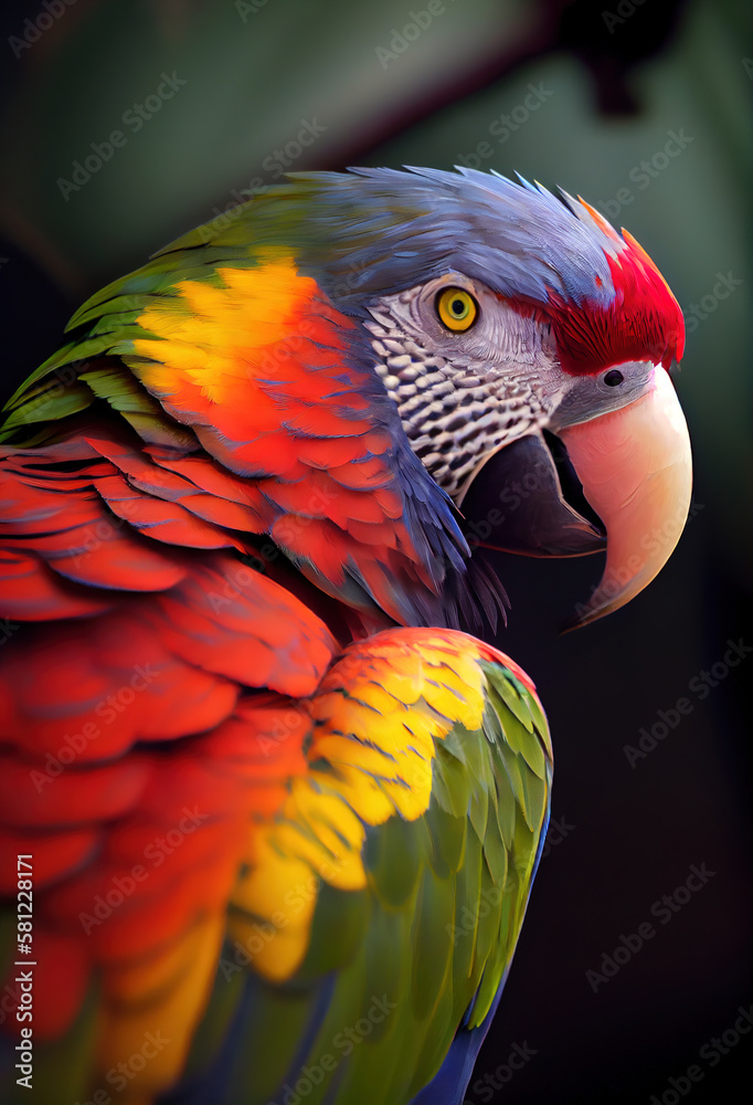 Fototapeta premium red and yellow macaw