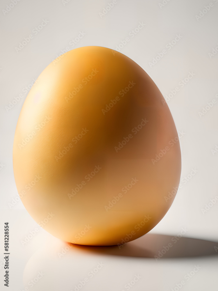 A close-up shot of a smooth and glossy egg, set against a plain white backdrop. Ideal for use in culinary, health, or nature-themed designs, created by AI A close-up shot of a smooth and glossy egg, set against a plain white backdrop. Ideal for use in culinary, health, or nature-themed designs, created by AI