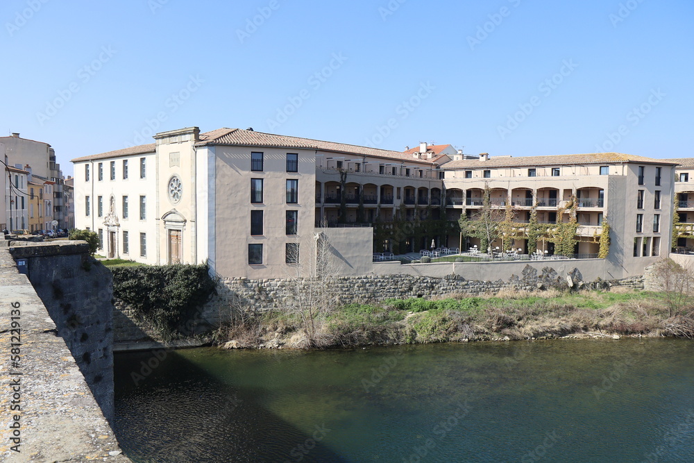 La rivière Aude dans la ville, ville de Carcassonne, département de l'Aude, France