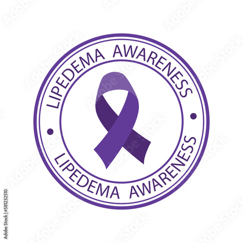 Lipedema awareness round rubber stamp