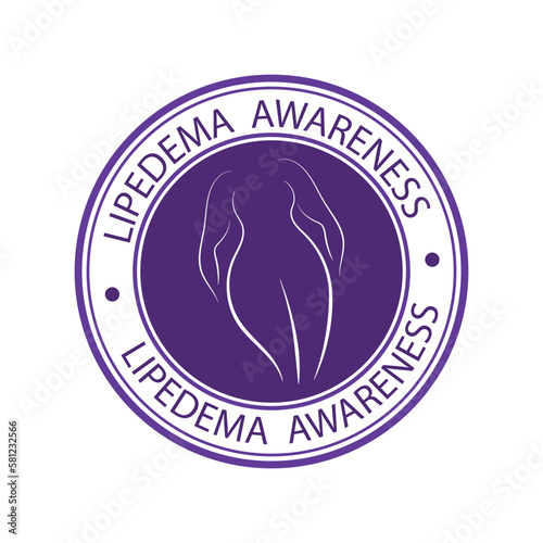Lipedema awareness round rubber stamp
