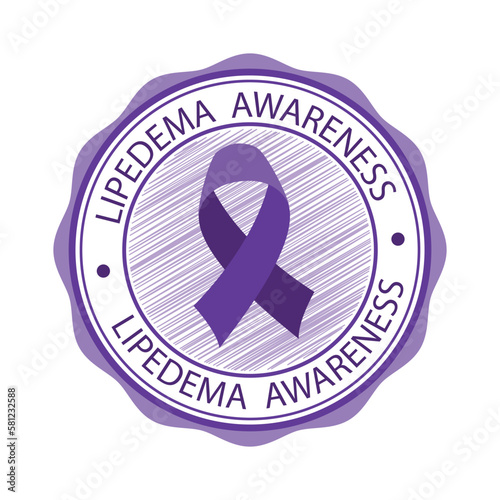 Lipedema awareness round rubber stamp