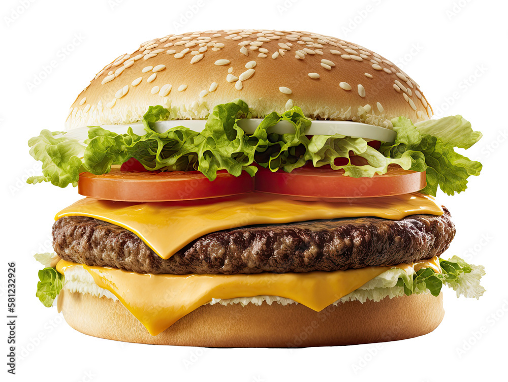 Tasty Fresh Burger. Illustration AI Generative Tasty Fresh Burger. Illustration AI Generative
