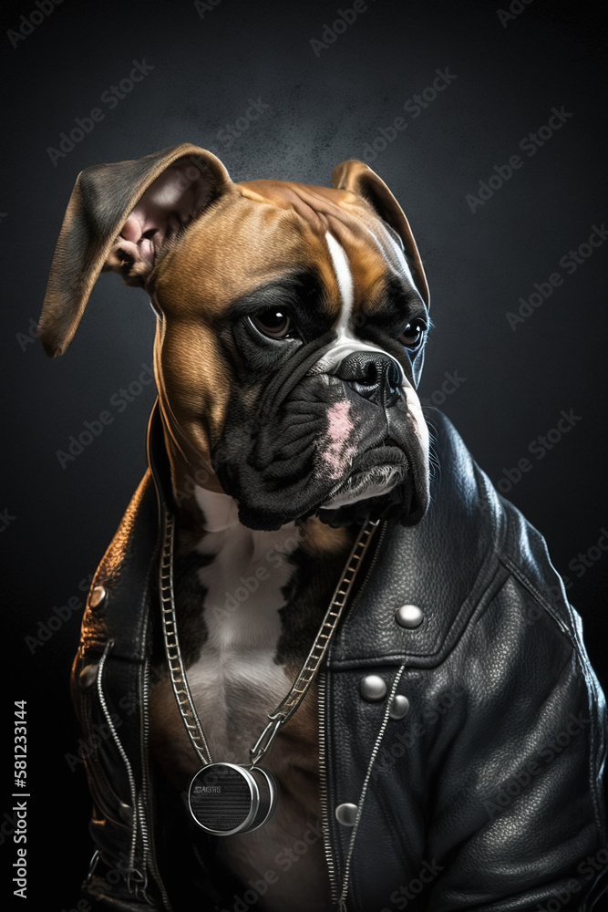 BLACK & PINK BIKER FAUX FUR DOG JACKET | Rock Dog Ltd