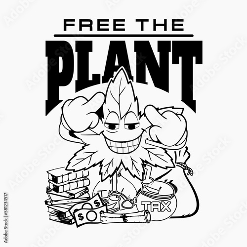 Cannabis marijuana weed ganja tshirt design free the taxes