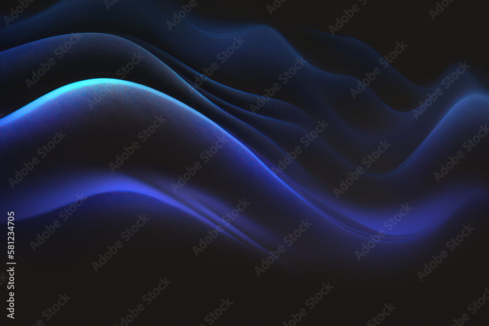Obraz premium Illustration of dark gradient waves flowing in the background created with Generative AI Technology