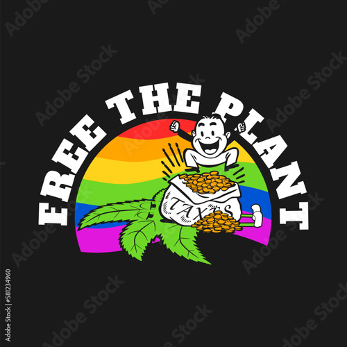Cannabis marijuana weed ganja tshirt design free the taxes