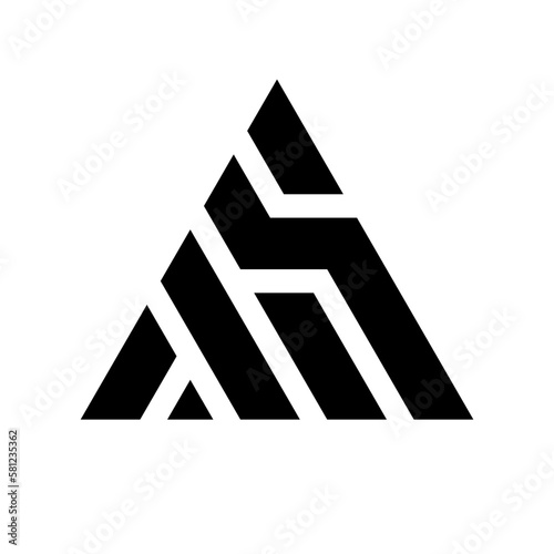 Letter AS monogram triangle abstract logo design