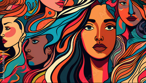 women seamless colorful pattern background 