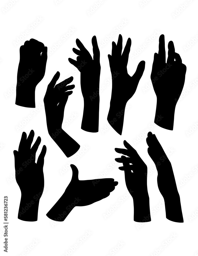 Hand sign silhouettes Hand sign silhouettes