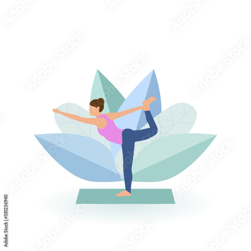 Yoga  fitness  meditation classes. Vector illustration.