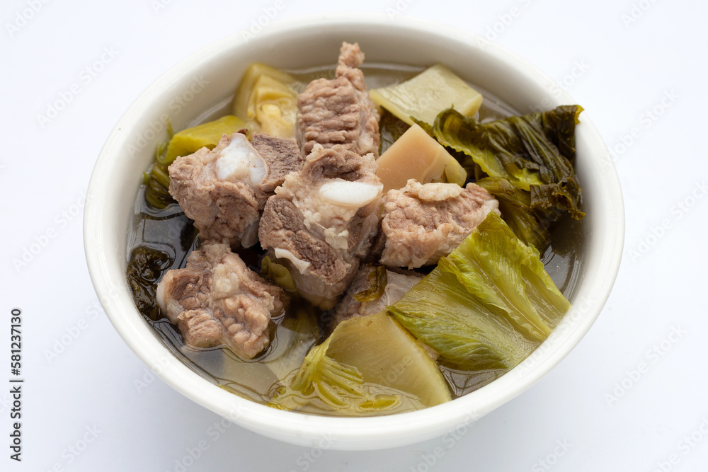 Pork rib soup with pickled cabbage or mustard greens Pork rib soup with pickled cabbage or mustard greens