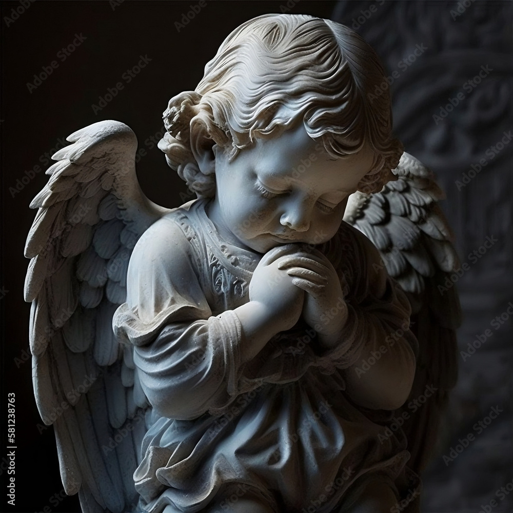 Praying Baby Angel Statue