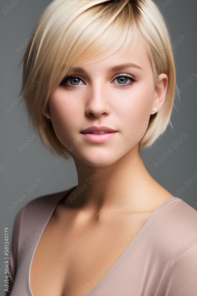 Generative AI Image - Portrait of Young Caucasian Blond Woman Generative AI Image - Portrait of Young Caucasian Blond Woman