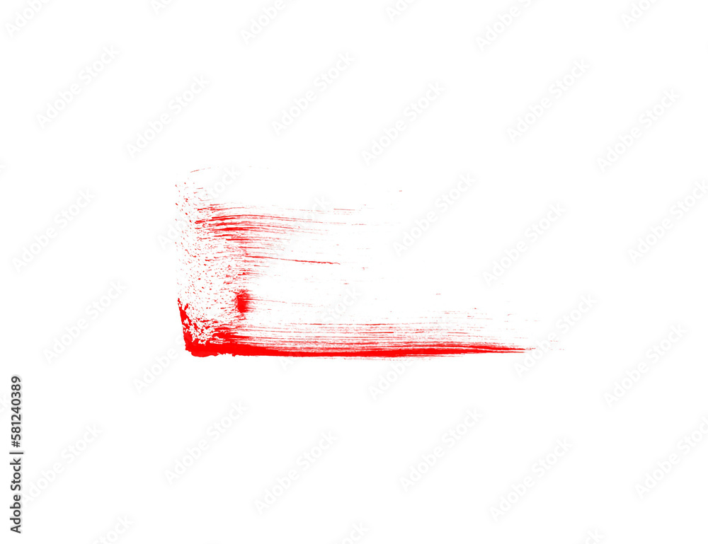 Watercolor red stroke on white background for art design