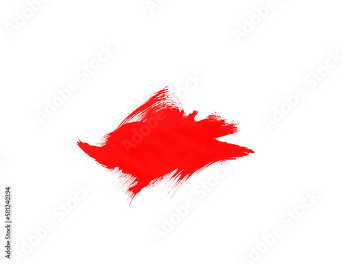 Abstract red paint stroke on white backdrop for art concept