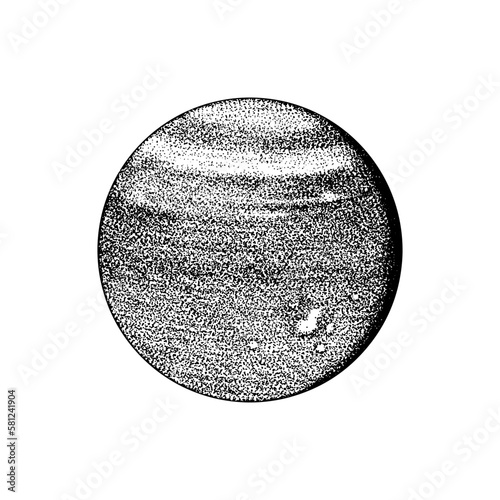 Uranus Planet. Ice giants. Astronomical galaxy space. Engraved hand drawn in old sketch, vintage style for label.