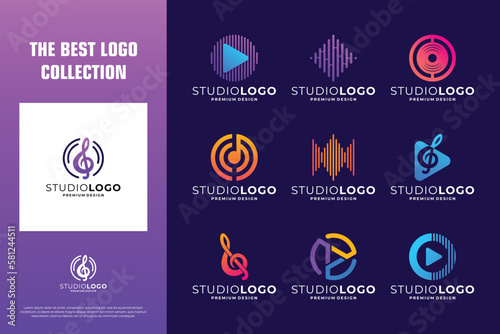 Modern music logo design inspiration