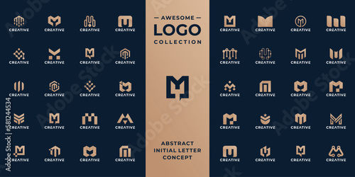 collection of initial letter m logo design template. photo