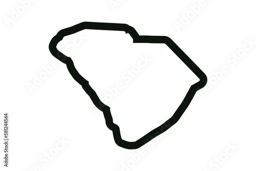 South Carolina outline symbol. US state map. Vector illustration
