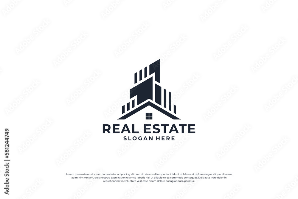 real estate logo, building construction logo template.