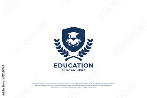 Education logo design. University emblem template.