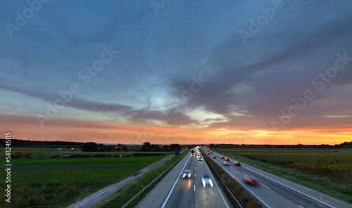 Autobahn A5 at dusk, Germany © Frank