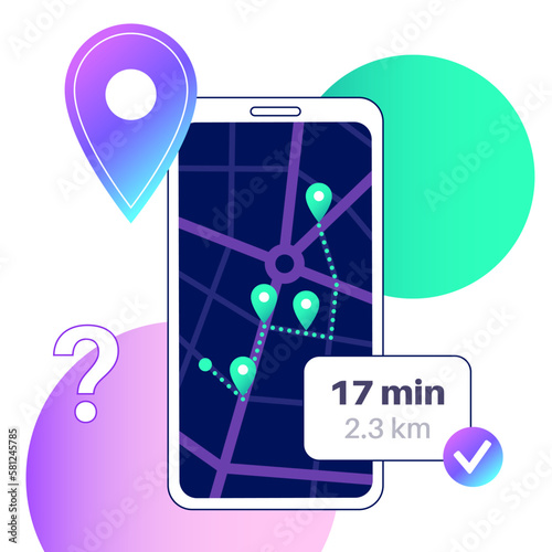 Fototapeta Naklejka Na Ścianę i Meble -  GPS navigation in smartphone