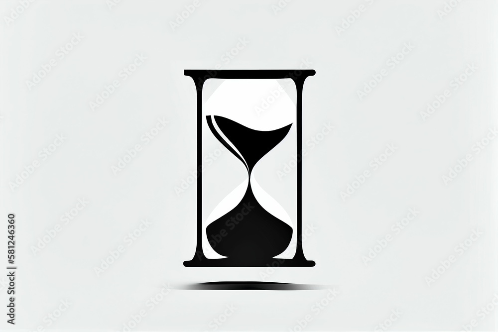 The logo of monochrome hourglass, generative ai content by Midjourney The logo of monochrome hourglass, generative ai content by Midjourney