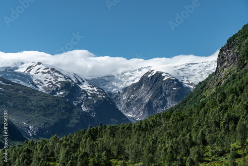 Blick in das tal langedalen zum Gletscher Jostedalsbreen, Norwegen © Cezanne-Fotografie