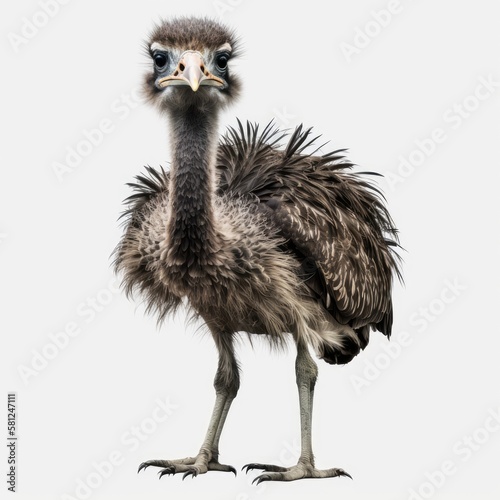 ostrich isolated on white background