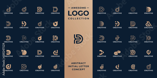 Mega collection initial letter D logo design idea.