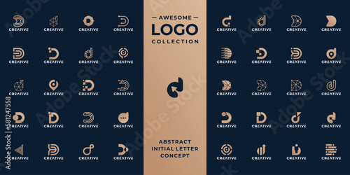 unique initial letter D logo design collection.