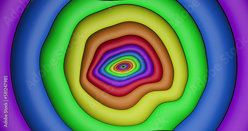 Composition of multiple colorful circles with copy space