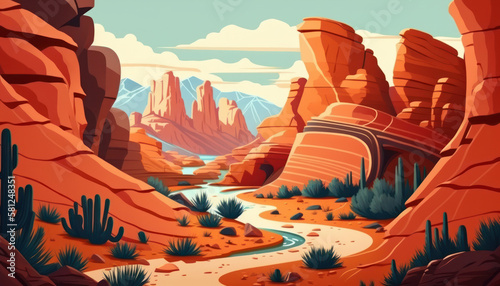Die beeindruckende Schönheit des Grand Canyon: Faszinierende Felsenformationen und faszinierende Schichten, die sich in unzähligen Farben präsentieren, kombiniert mit dem majestätischen Fluss Colorado