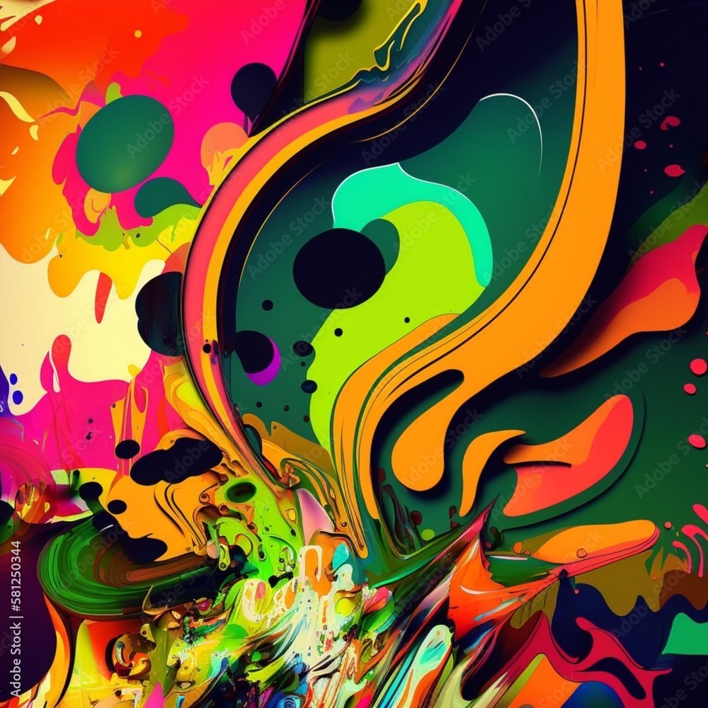 Abstract fantasy drawing colorful art vector background