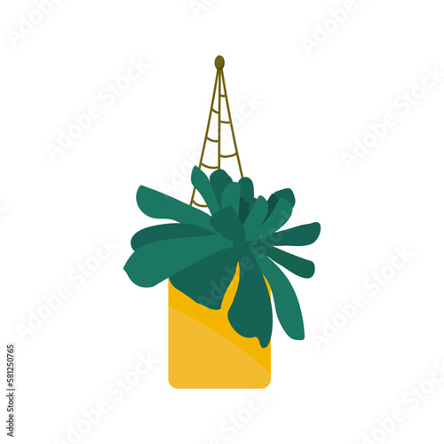 House plants in a pot. Interior Scandinavian design. Design element. . Vector illustration