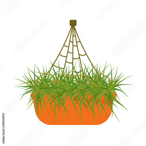House plants in a pot. Interior Scandinavian design. Design element. . Vector illustration